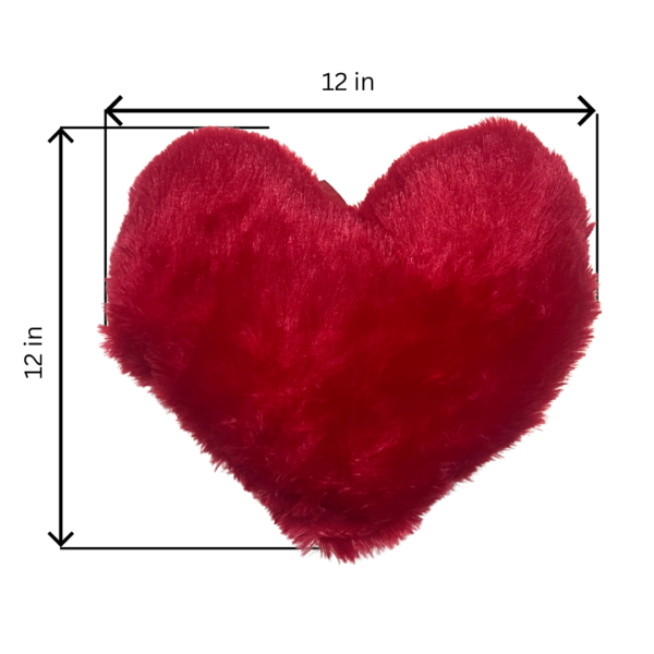 Dimensions of I love you - Red heart shape cushion