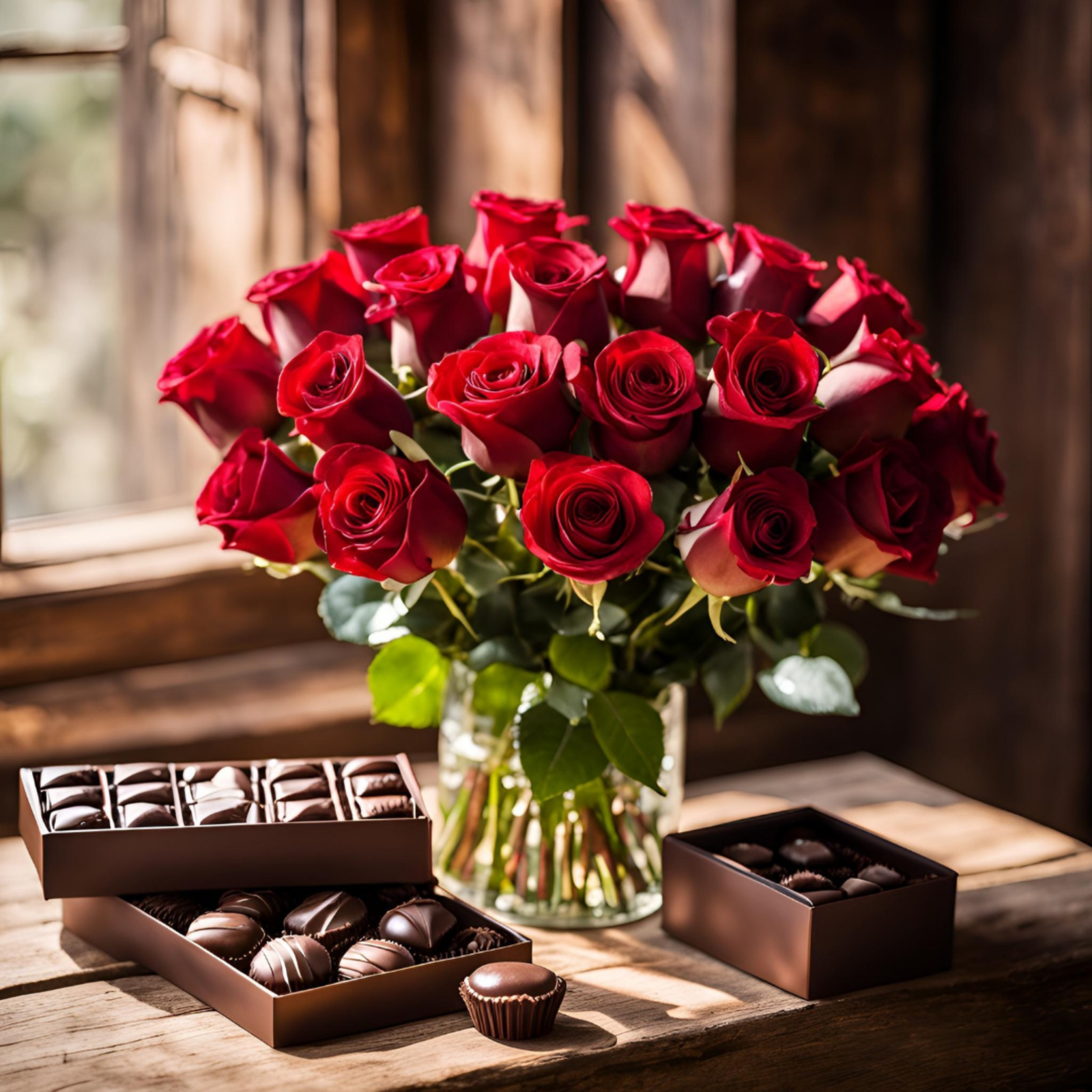 Celebrate Chocolate Day with red rose bouquet bouquet and chocolate combo 
