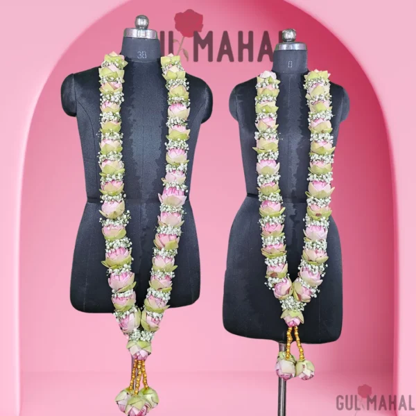 A pair of lotus garlands for bride & groom for wedding/reception/engagement