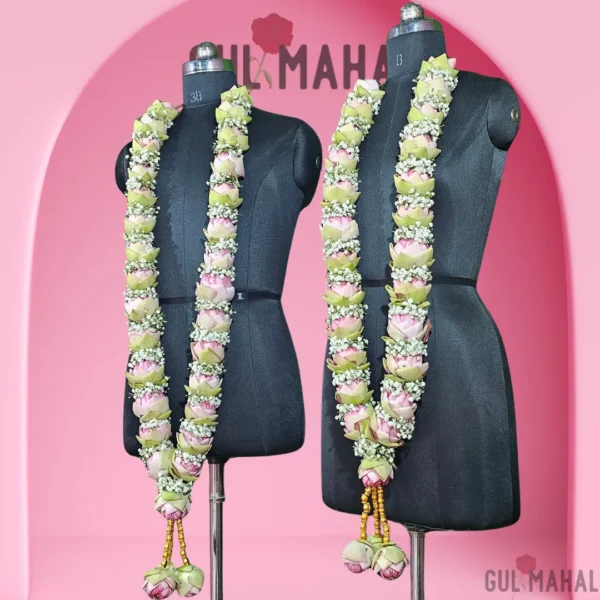 A pair of lotus garlands for bride & groom for wedding/reception/engagement