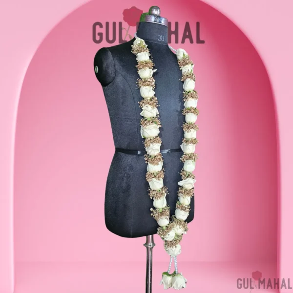 Elegant white rose garland