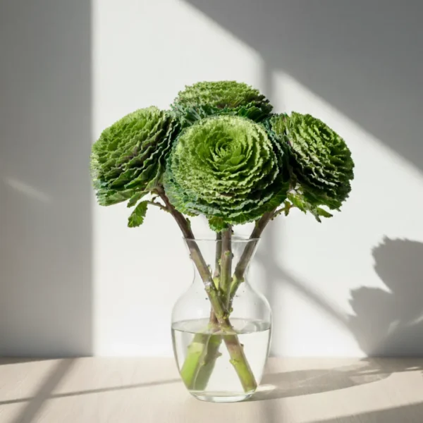 Green Brassica in a vase