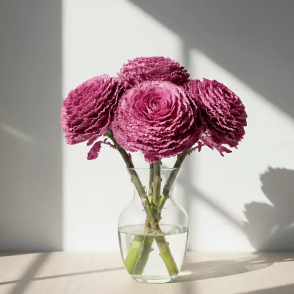 Pink Brassica in a vase