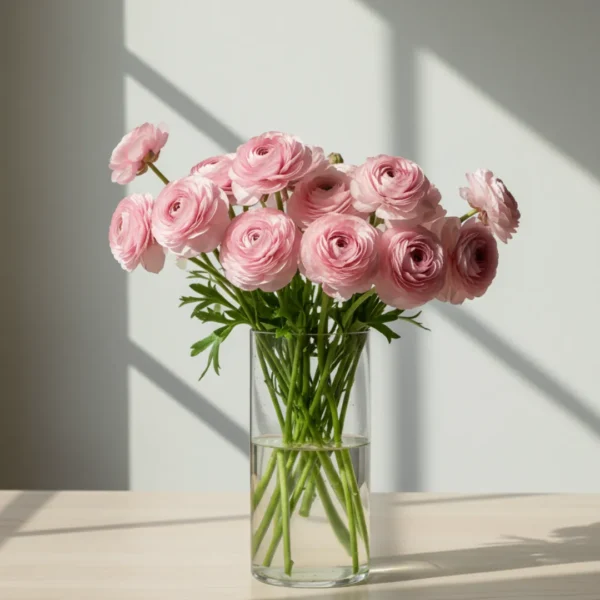 Pink Ranunculus in a vase