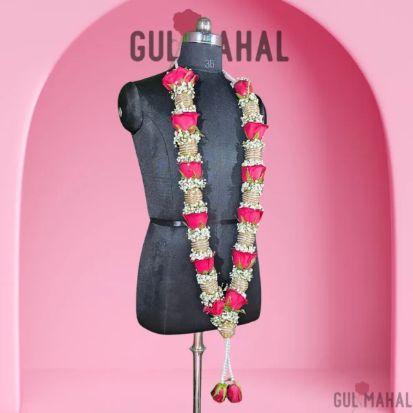 Red rose wedding garland