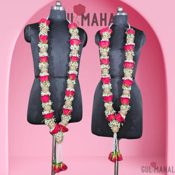 Red rose wedding garland