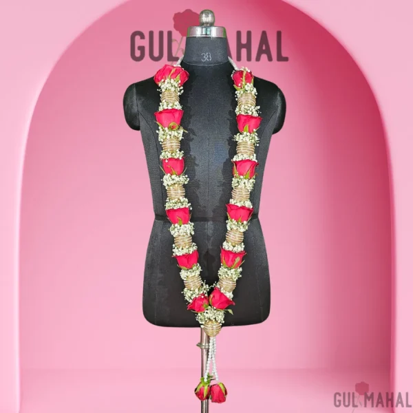 Red rose wedding garland