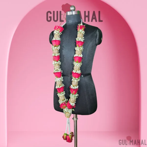 Red rose wedding garland