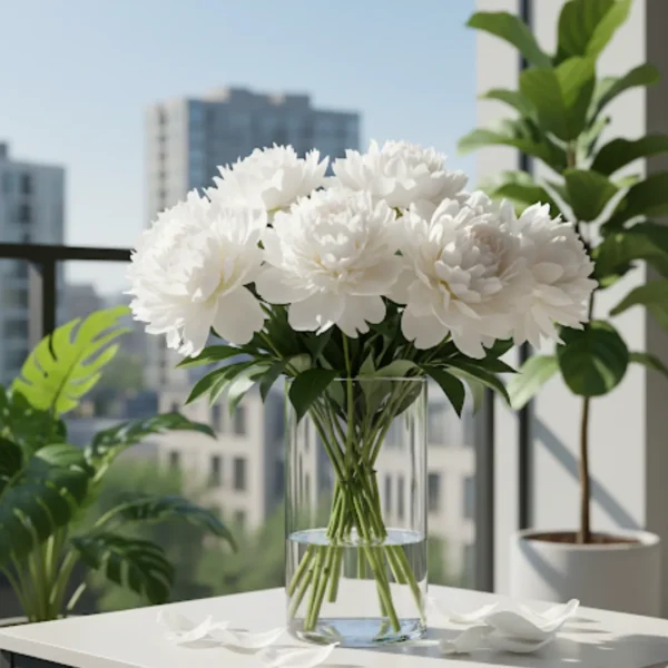 White Peonies in a vase