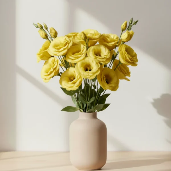 Yellow Eustoma in a vase