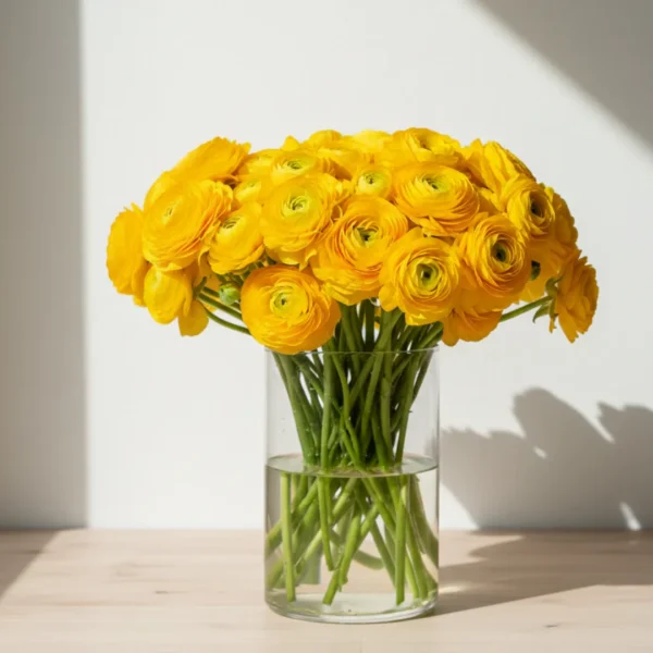 Yellow Ranunculus in a vase