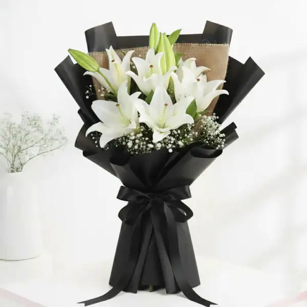 Beautiful White Asiatic Lily Bouquet