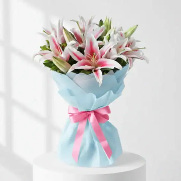 Buy Beautiful Pink Oriental Lily Bouquet near you