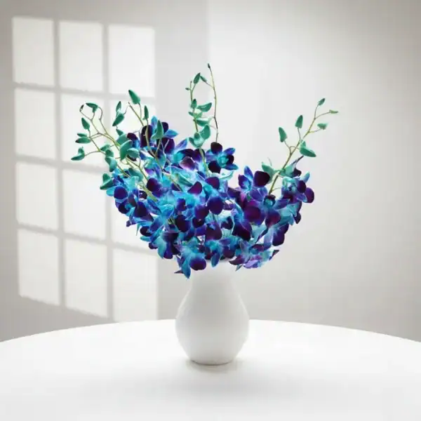 Blue orchids in a Vase