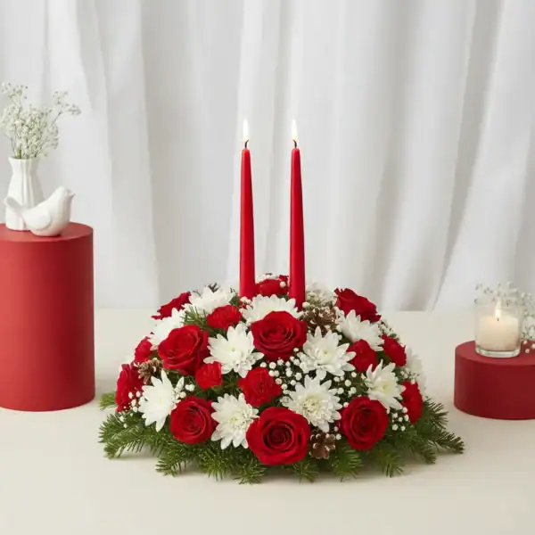 Buy The perfect Christmas Centerpiece made of flowers at best prices