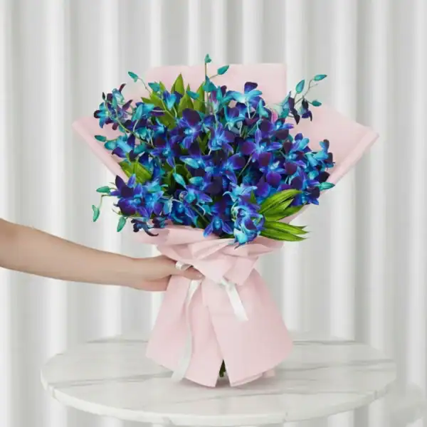 Big Size Blue Orchid Flower Bouquet at best prices