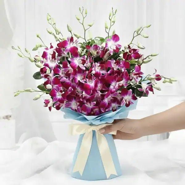 Big Size Purple Orchids Flower Bouquet
