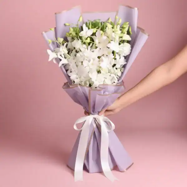 Big Size White Orchid Flower Bouquet