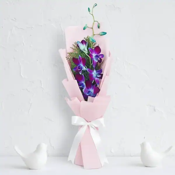 Single Stem Blue Orchid Bouquet