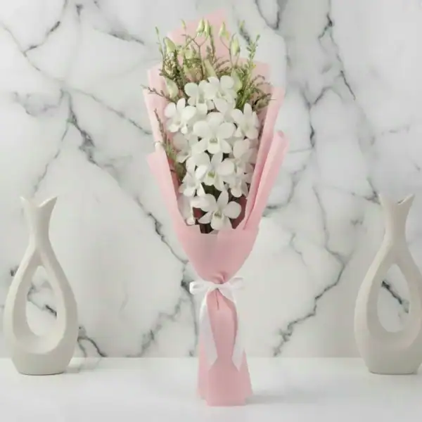 Small Size White Orchid Flowers Bouquet