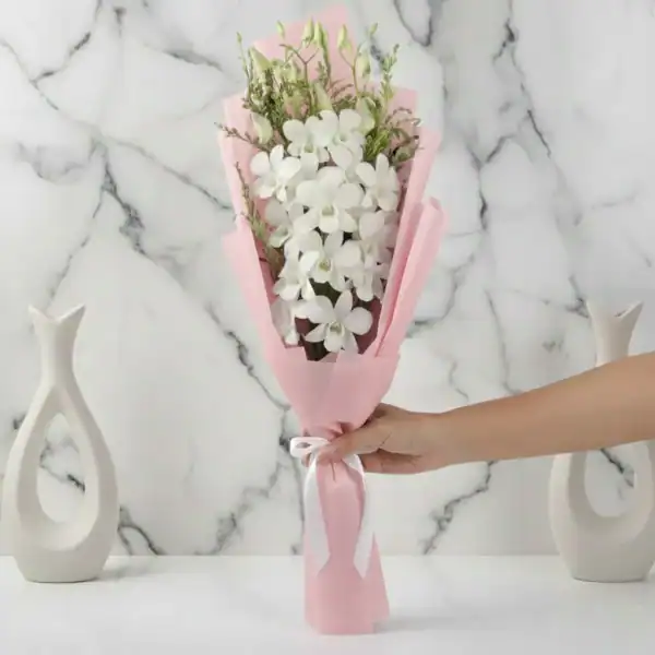 Small Size White Orchids Bouquet