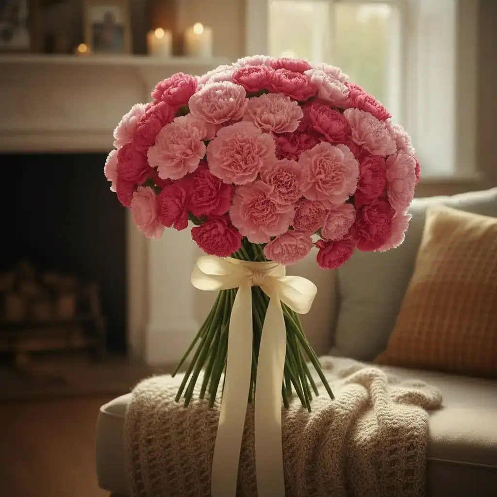 Pink carnations symbolizing love and appreciation for Mother’s Day