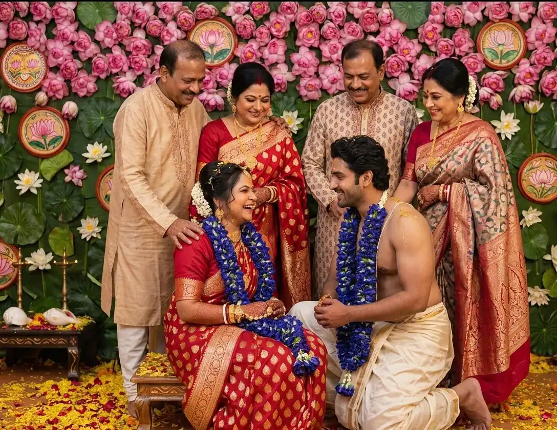 Use of an Aparajita varmala instead of a traditional boring white varmala