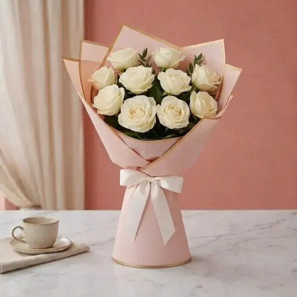 Beautiful White Roses Bouquet