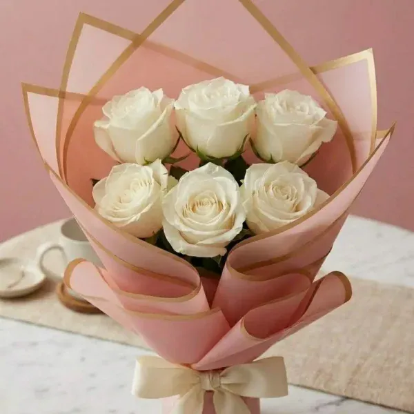 Handtied White Roses Bouquet