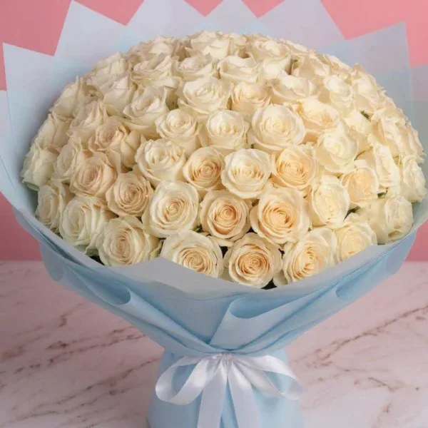 Humongous White Roses Bouquet