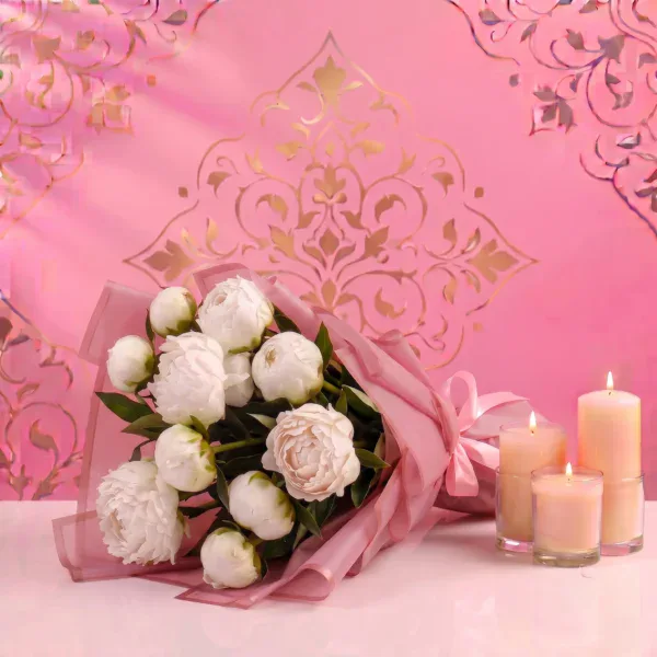 Luxurious White Peony Bouquet - 10 Stems