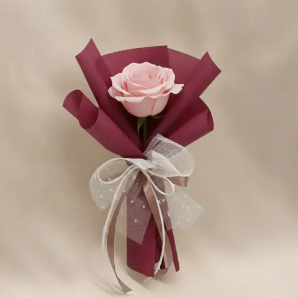 Pink Rose Bouquet Wrapped beautifully in paper