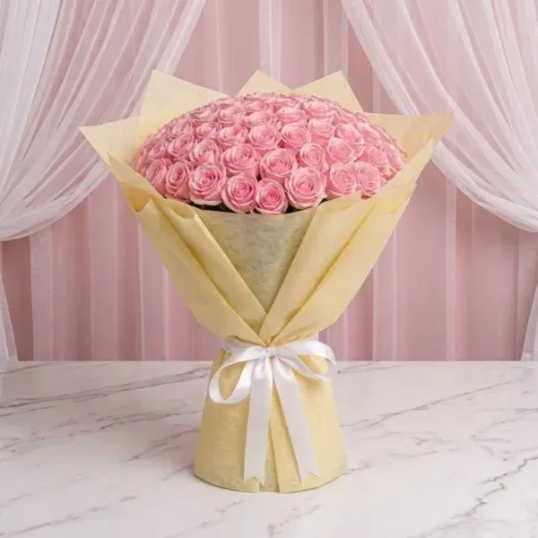 Pink Roses Bouquet - 100 stems