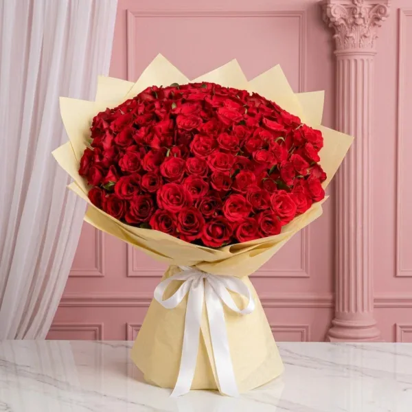 Red Rose Bouquet - 100 Stems