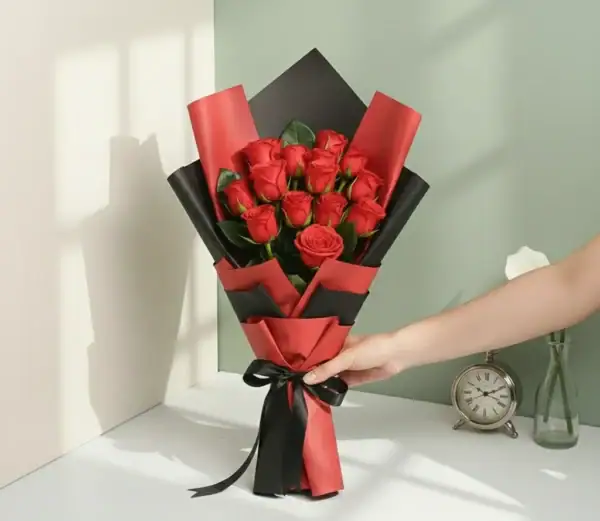 Red Rose Bouquet held in hand