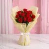 Red Rose Round Bouquet - 10 Stems