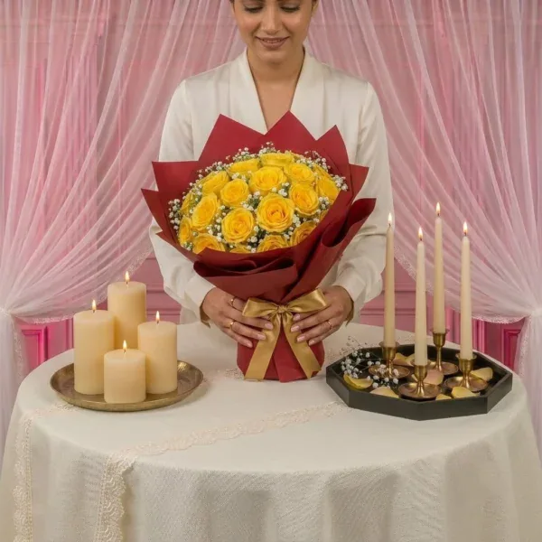Romantic Yellow Roses Bouquet