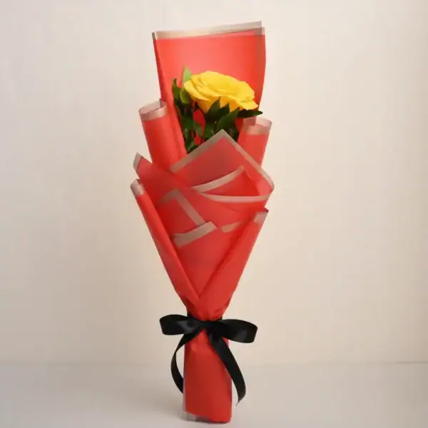 Single Stem Yellow Rose Bouquet