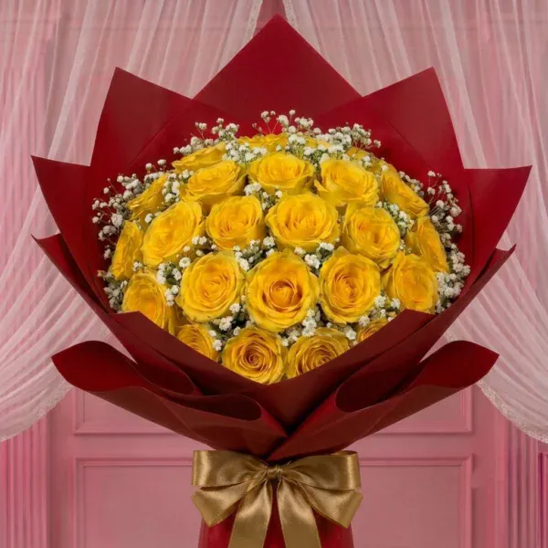 Yellow Roses Bouquet - 20 Stems