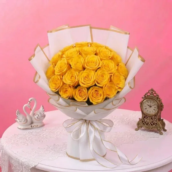 Yellow Roses Bouquet - 20 Stems