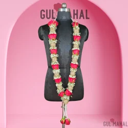 Red rose wedding garland