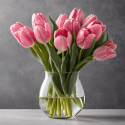 Pink tulips flower